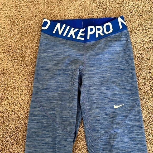 Nike Pro Dri Fit  Blue Leggings Size Small - Picture 3 of 8